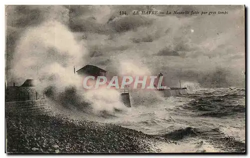 Cartes postales Le Havre La Nouvelle Jetee par gros temps