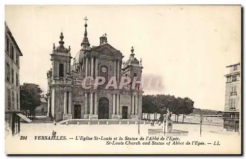 Ansichtskarte AK Versailles L&#39Eglise St louis et la Statue de l&#39Abbe de l&#39Epee St louis