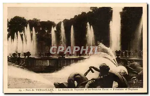 Cartes postales Parc de Versailles Le Bassin de Neptune et les Grandes Eaux Fountain of Neptune