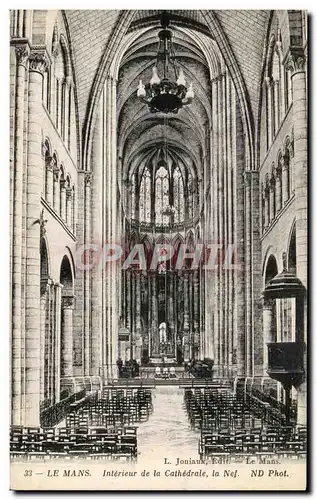 Ansichtskarte AK Le Mans Interieur de la Cathedrale la La Nef