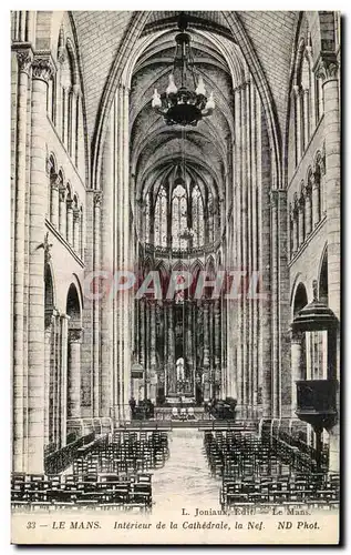 Cartes postales Le Mans Interieur de la Cathedrale la La Nef