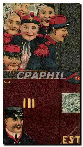 Cartes postales Fantaisie Militaria Train