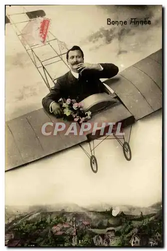 Cartes postales Fantaisie Homme Avion