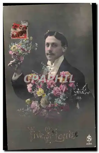 Ansichtskarte AK Fantaisie Homme Vive Ste Louise Fleurs