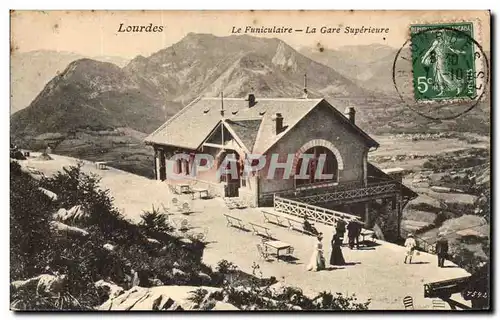 Cartes postales Lourdes Le funiculaire La gare superieure