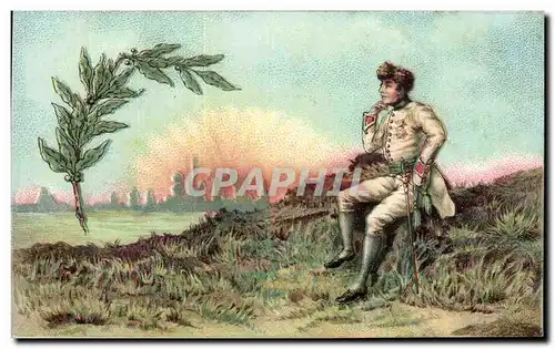 Cartes postales Fantaisie Militaria Palme Jeune officier