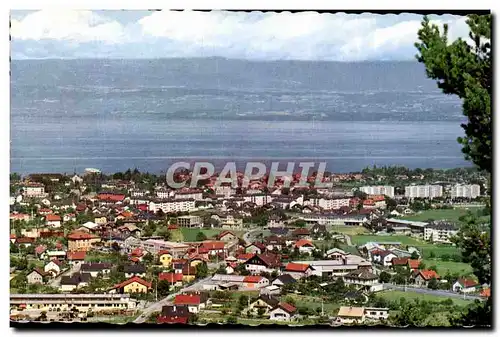 Moderne Karte Thonon Les Bains Vue Generale Le Leman et La Rive Suisse