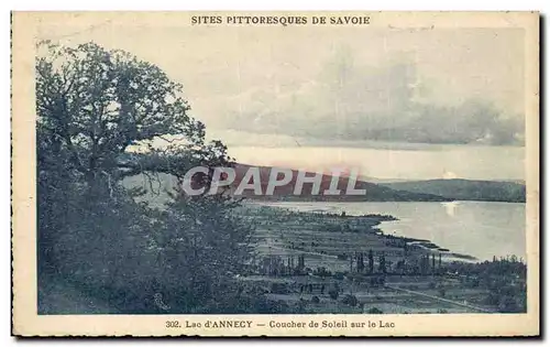 Cartes postales Lac d&#39Annecy Coucher de Soleil sur le Lac