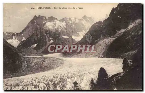 Cartes postales Chamonix Mer de Glace vue de la Gare