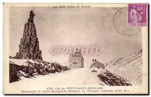 Cartes postales Les Jolis Coins de Savoie Col du Petit Saint Bernard Monument de Saint Bernard de Menthon et l&#