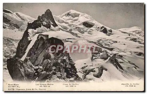 Cartes postales Mont Blanc Les grands mulets Dome du gouter Aiguille du gouter