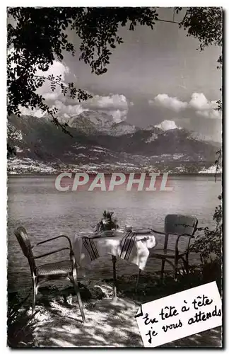 Cartes postales Partage mon bonheur serait double lac d&#39annecy