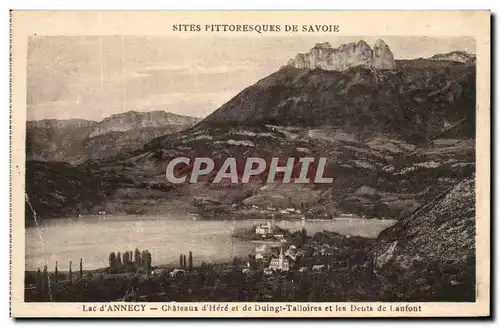 Cartes postales Lac d&#39Annecy Chateaux d&#39Here et de Duingt Talloires et les Dents de Lanfont