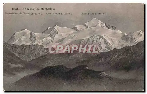 Cartes postales Le Massif du Mont Blanc Mont Blanc du Tacul Mont Maudit