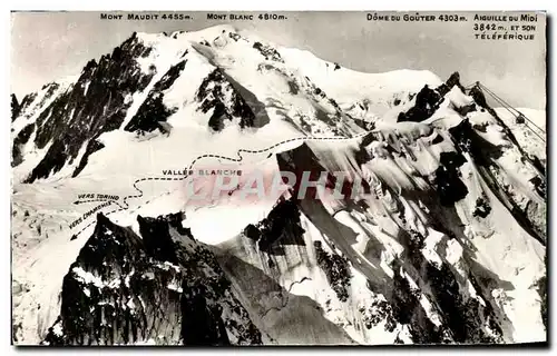 Ansichtskarte AK Mont Maudit Mont Blanc Dome Du Gouter Aiguille Du Midi