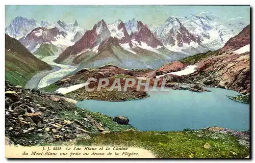 Cartes postales Le Lac Blanc et la Chaine du Mont Blanc Vue prise au dessus de la Flegere