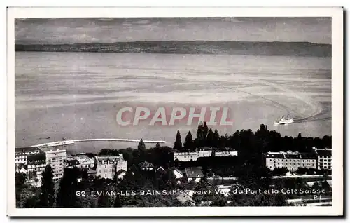 Cartes postales Evian Les Bains Vue du Port et la Cote Suisse