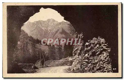 Ansichtskarte AK Environs de Megeve Route du Col des Aravis Sortie d&#39un Tunnel