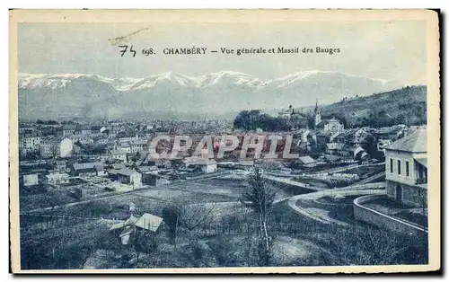 Cartes postales Chambery Vue generale et massif des Bauges