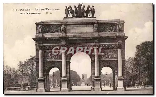 Ansichtskarte AK Paris Arc De Triomphe Carrousel Louvre