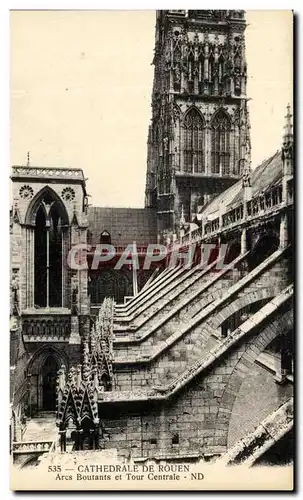 Ansichtskarte AK Cathedrale De Rouen Arcs Boutants Et tour Centrale