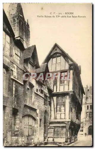 Ansichtskarte AK Rouen Vieille Maison Du 15eme Siecle Rue Saint Romain