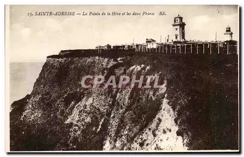 Cartes postales Sainte Adresse La Pointe De La Heve Et Les Deux Phares