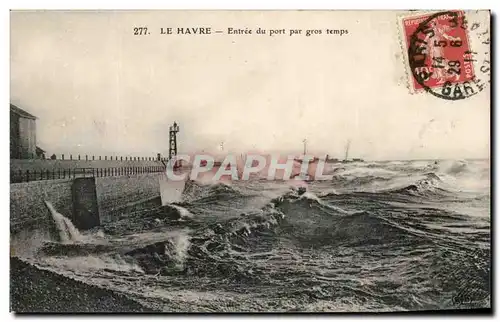 Ansichtskarte AK Le Havre Entree Du Port Par Gros Temps