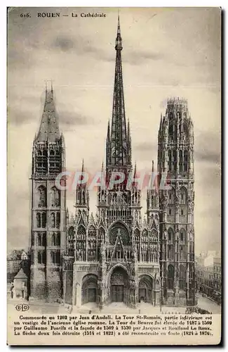 Cartes postales Rouen La Cathedrale