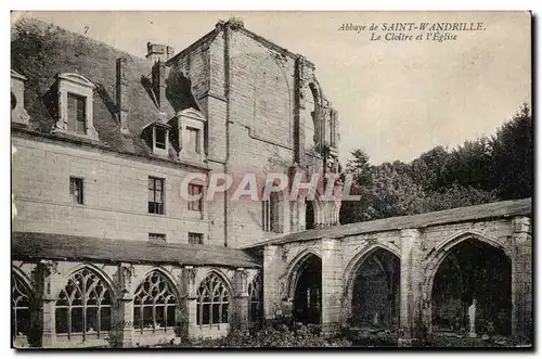 Cartes postales Abbaye De Saint Wandrille Le Cloitre Et L&#39Eglise