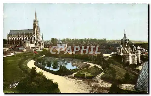 Cartes postales Bonsecours Rouen Le plateau de Bonsecours L&#39eglise et le monument de Jeanne d&#39arc