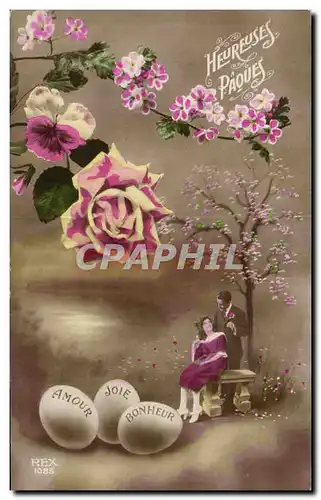 Cartes postales Fantaisie Fleurs paques