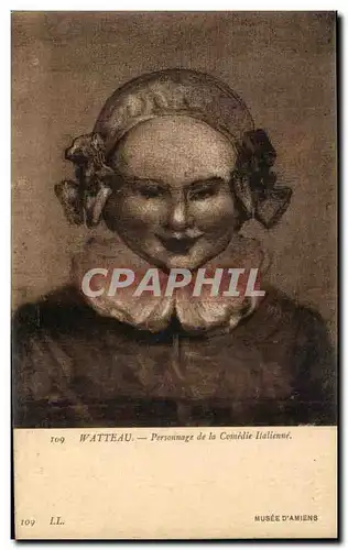 Cartes postales Watteau Personnage de la comedie italienne Musee d&#39Amiens