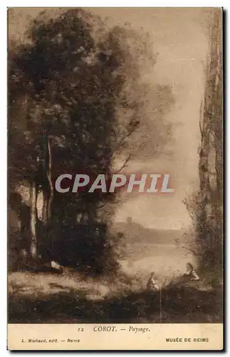 Cartes postales Fantaisie Corot Paysage Musee de Reims