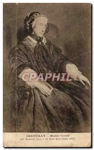 Cartes postales Chantilly Musee Conde Scheffer La reine Marie Amelie 1857