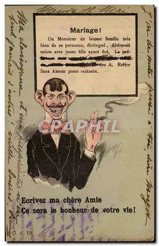 Cartes postales Fantaisie Homme Mariage