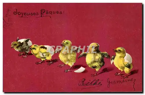 Cartes postales Joyeuses Paques poussins