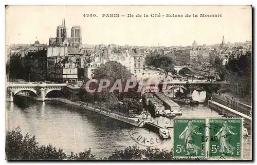 Ansichtskarte AK Paris Ile De La Cite Ecluse De La Monnaie Notre Dame