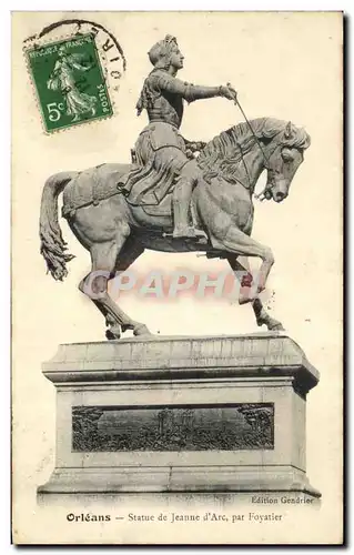 Ansichtskarte AK Orleans Statue de Jeanne d&#39Arc par Foyatier Cheval