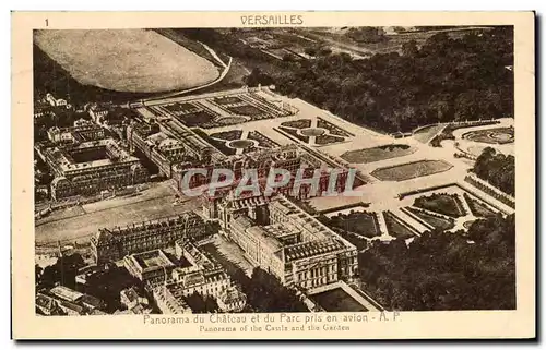 Cartes postales Versailles Panorama Du Chateau Et Du parc pris En Avion