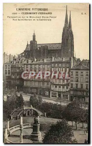 Ansichtskarte AK L&#39Auvergne Pittoresque Clermont Ferrand Perspective sur le Monument Blaise Pascal Rue Saint H