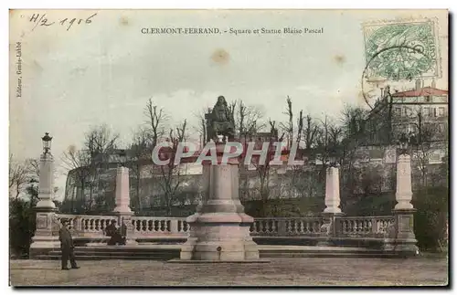 Cartes postales Clermont Ferrand Square et Statue Blaise Pascal