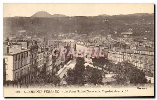 Ansichtskarte AK Clermont Ferrand La Place Saint Herem et le Puy de Dome