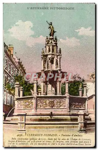 Cartes postales L&#39Auvergne Pittoresque Clermont Ferrand Fontaine d&#39Amboise