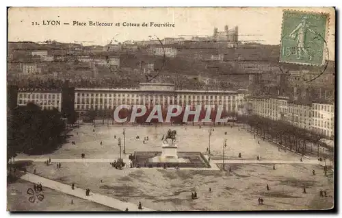 Ansichtskarte AK Lyon Place Bellecour Et Coteau De Fouviere