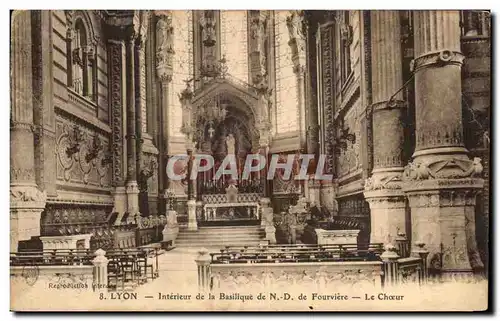 Cartes postales Lyon Interieur De La Basilique De ND de Fourviere Le Choeur