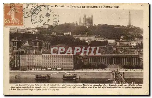 Ansichtskarte AK Lyon Palais De Justice Et Colline De Fourviere