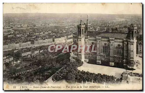 Ansichtskarte AK Lyon Notre Dame De Fourviere Vue Prise De La Tour Metallique