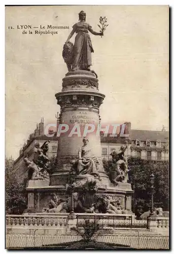 Cartes postales Lyon Le Monument de la Republique