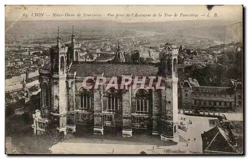 Ansichtskarte AK Lyon Notre Dame de Fourvieres Vue Prise de l&#39Ascenseur de la Tour de Fourvieres